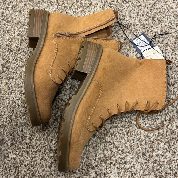 Universal Threads Womens WORK BOOTS Sz 10 Brown Laces Side Zip Rugged No Slip - Picture 8 of 11